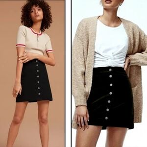 Wilfred Free - Aritzia Karmen Corduroy Button Front Mini Skirt - Size 2